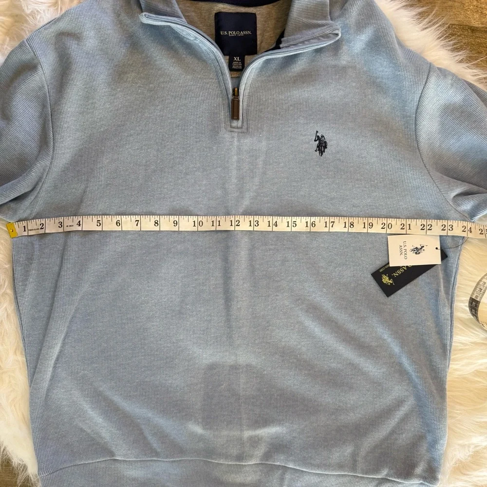 U.S. Polo Assn. blue 1/4 zip pullover sweater NWT Size XL - Picture 9 of 11
